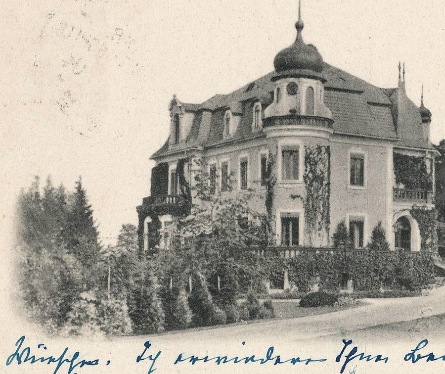 Pałac w czasach świetności — archiwalna pocztówka, ok. 1904 r.